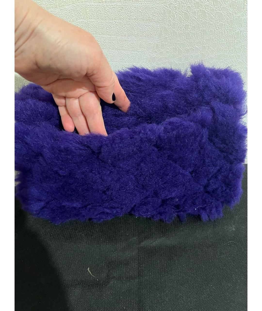 CHANEL Фиолетовая меховая сумка через плечо, фото 2