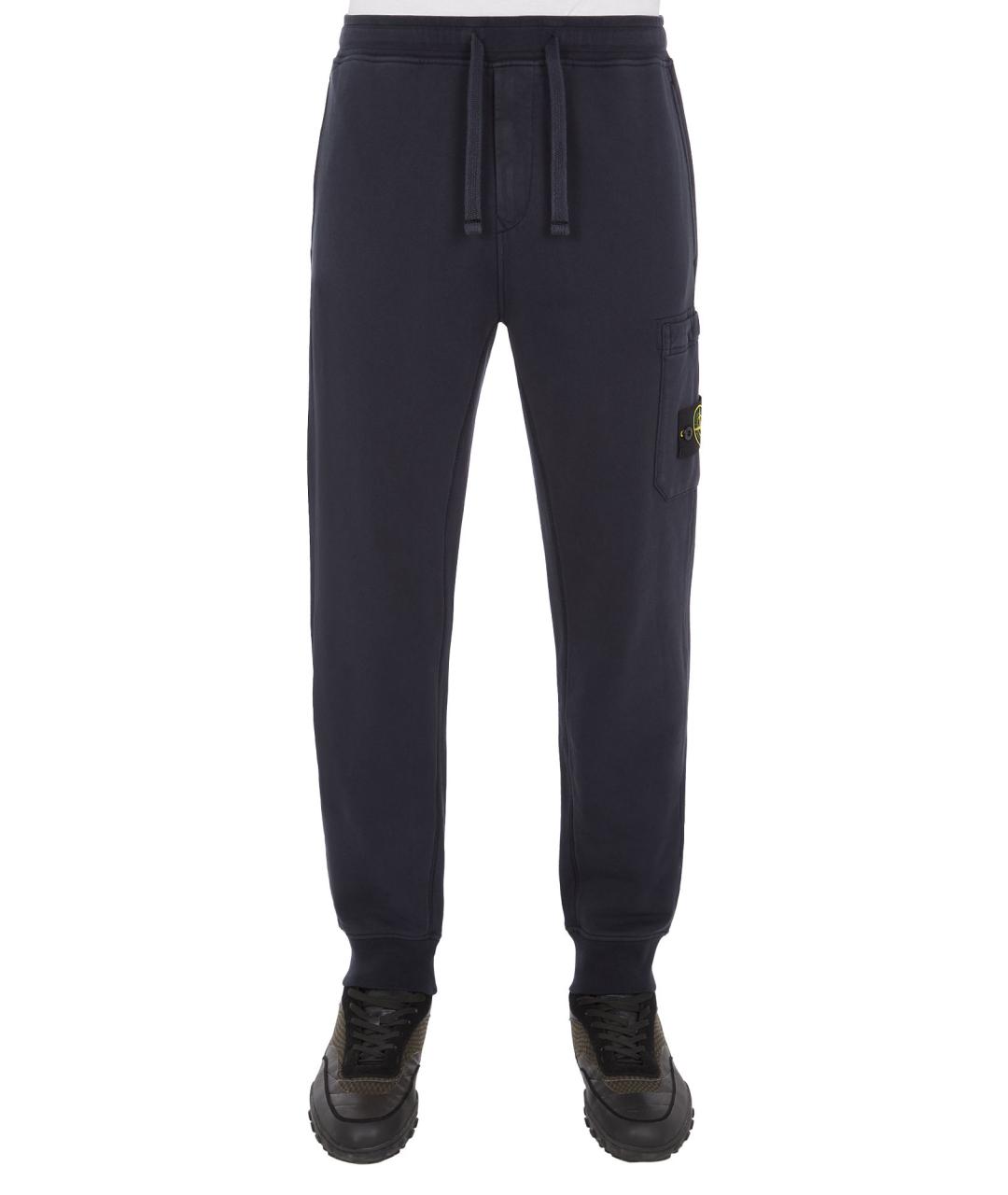 STONE ISLAND Синие хлопковые повседневные брюки, фото 8