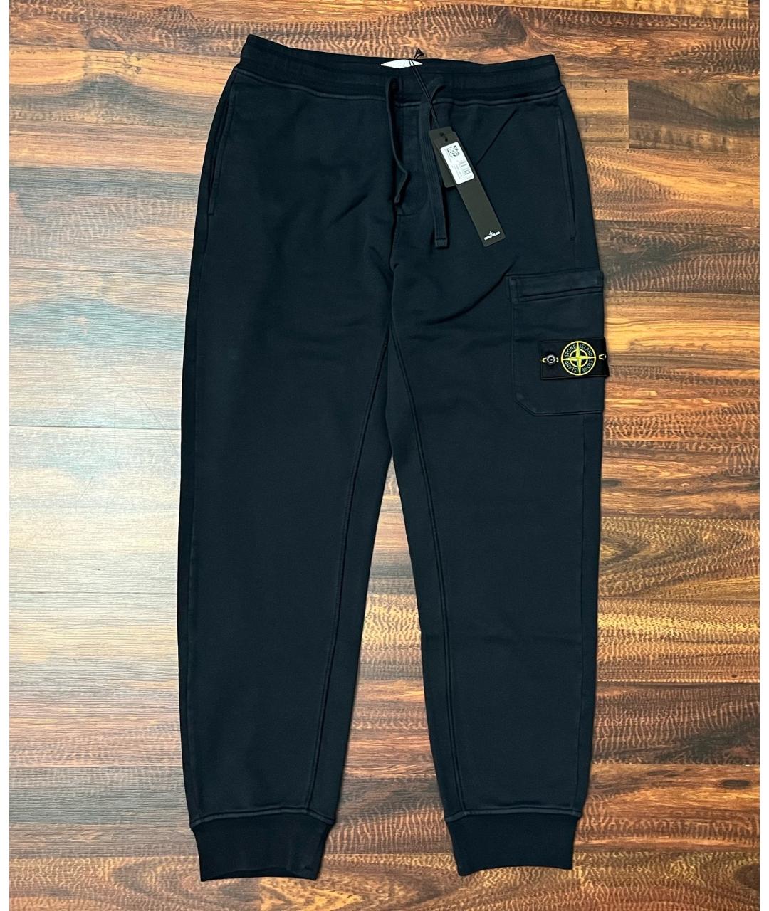 STONE ISLAND Синие хлопковые повседневные брюки, фото 2