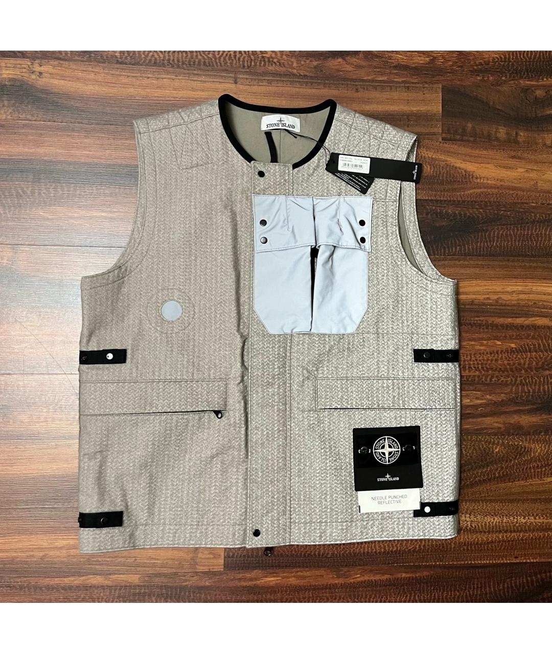 STONE ISLAND Бежевый полиамидовый жилет, фото 2