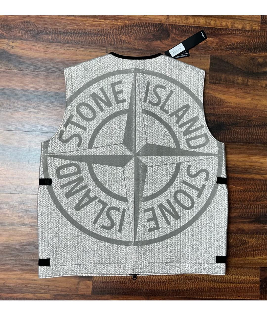 STONE ISLAND Бежевый полиамидовый жилет, фото 6