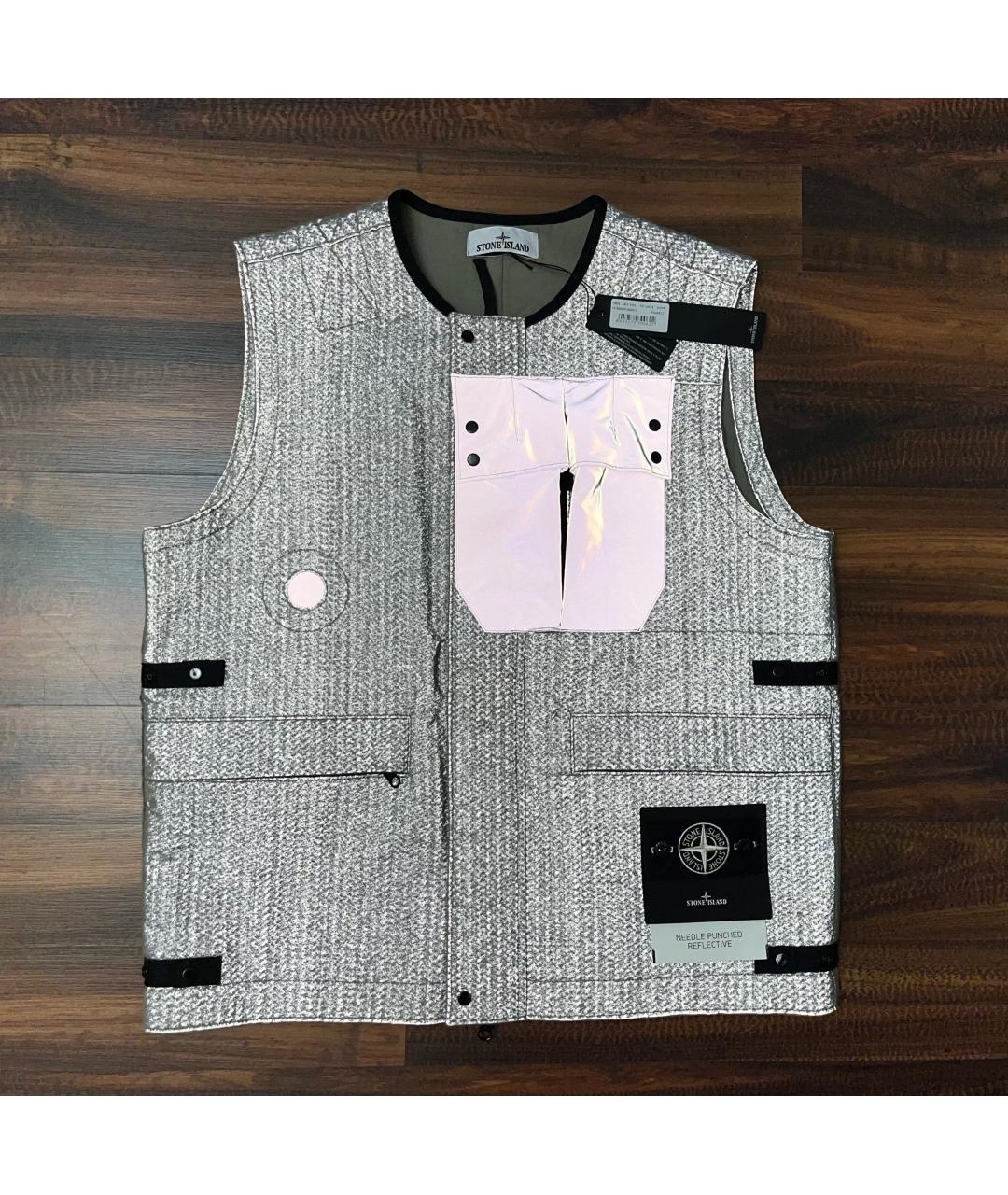 STONE ISLAND Бежевый полиамидовый жилет, фото 5
