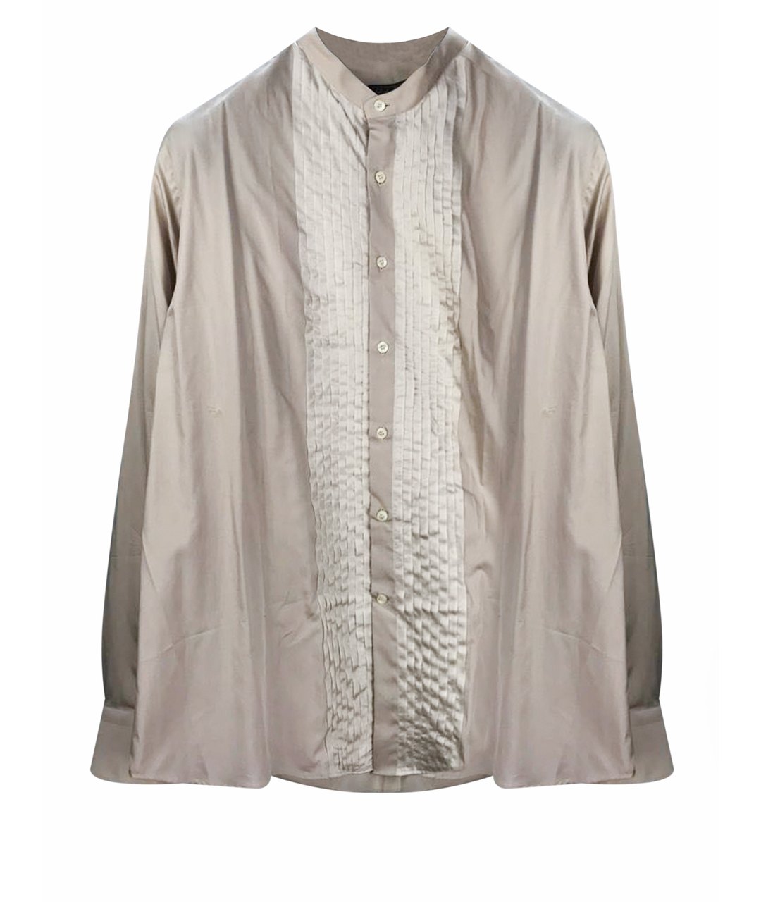 SALVATORE FERRAGAMO Бежевая хлопковая классическая рубашка, фото 1