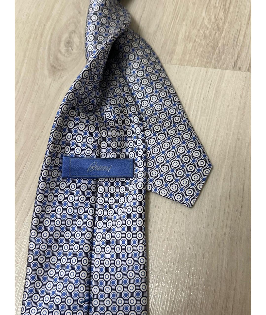 BRIONI Синий шелковый галстук, фото 3