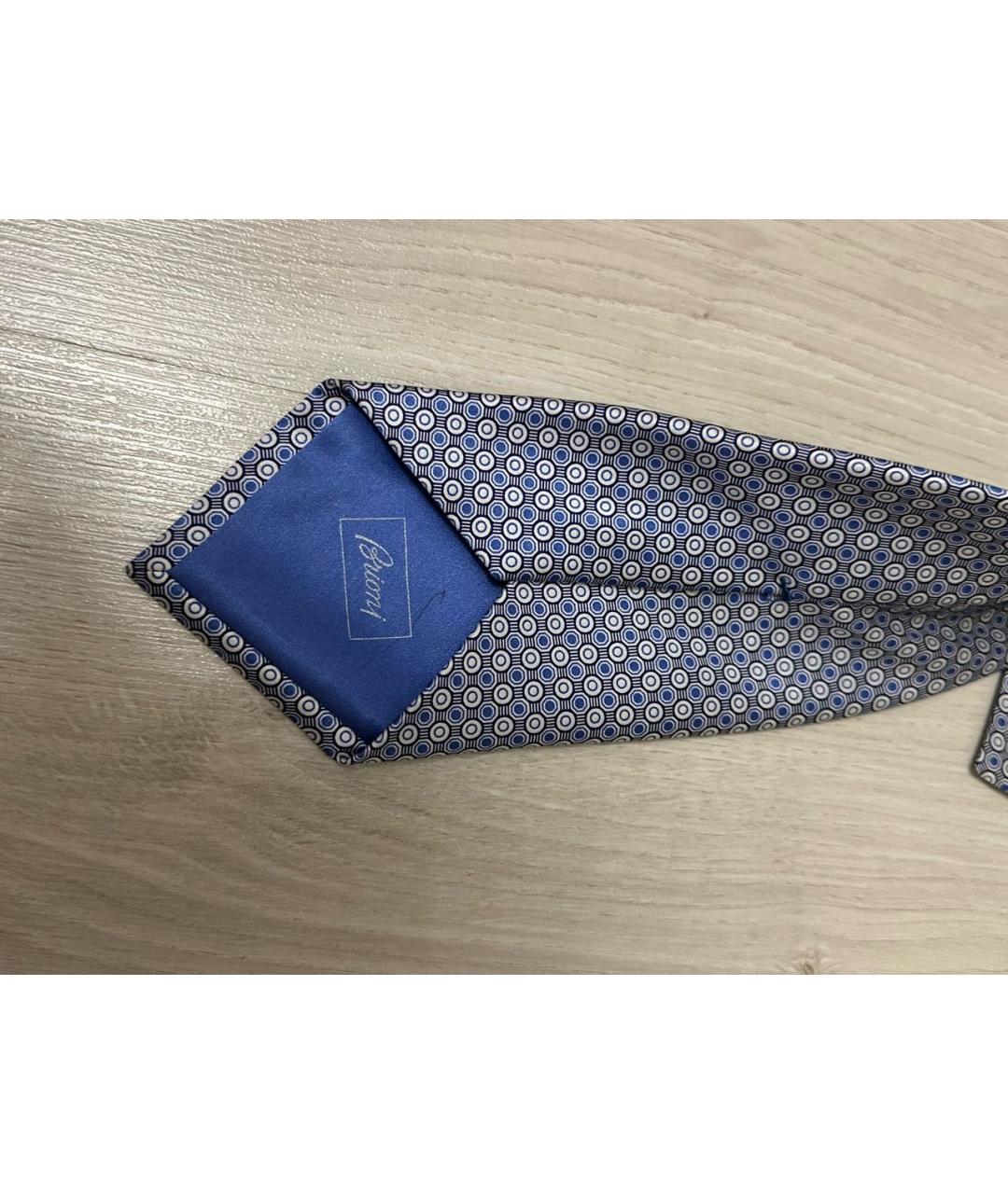 BRIONI Синий шелковый галстук, фото 2