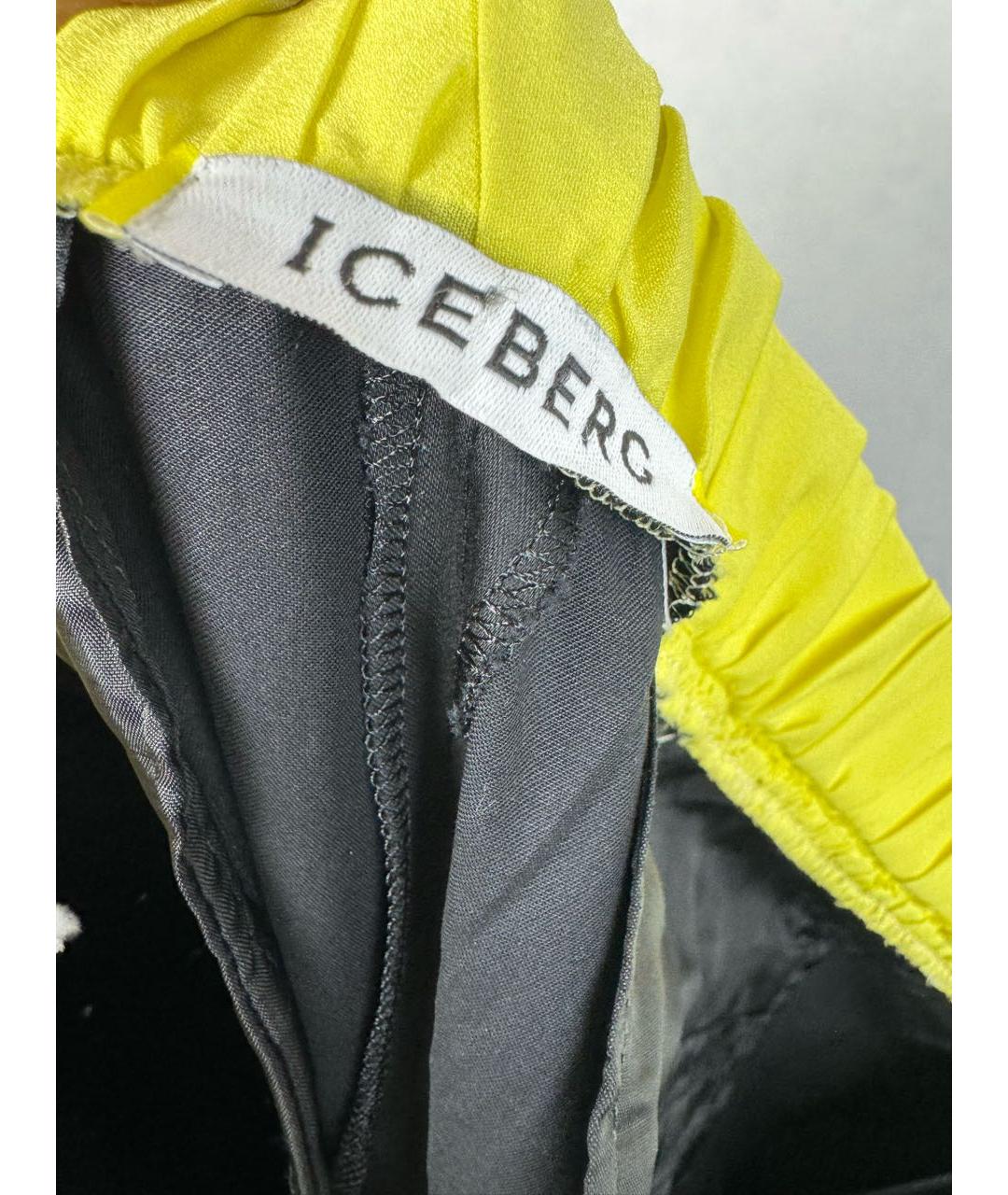 ICEBERG Черные хлопко-эластановые брюки широкие, фото 7