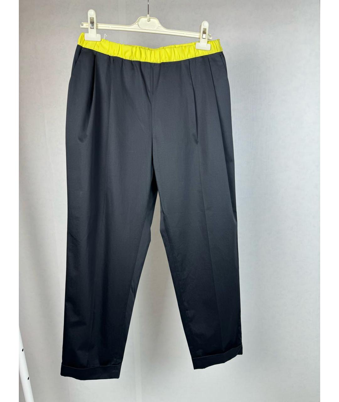 ICEBERG Черные хлопко-эластановые брюки широкие, фото 8
