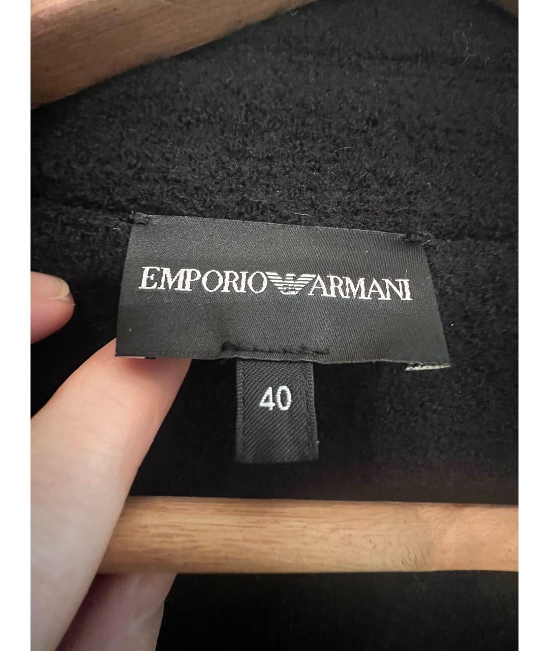 EMPORIO ARMANI Черное пальто, фото 3