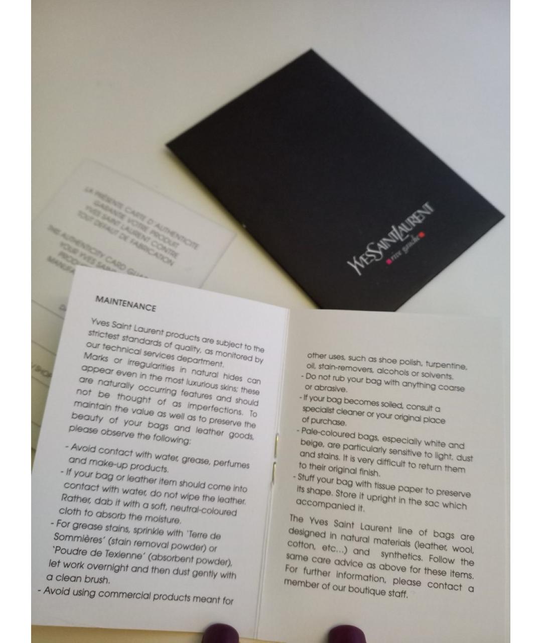 SAINT LAURENT Черный кожаный браслет, фото 9