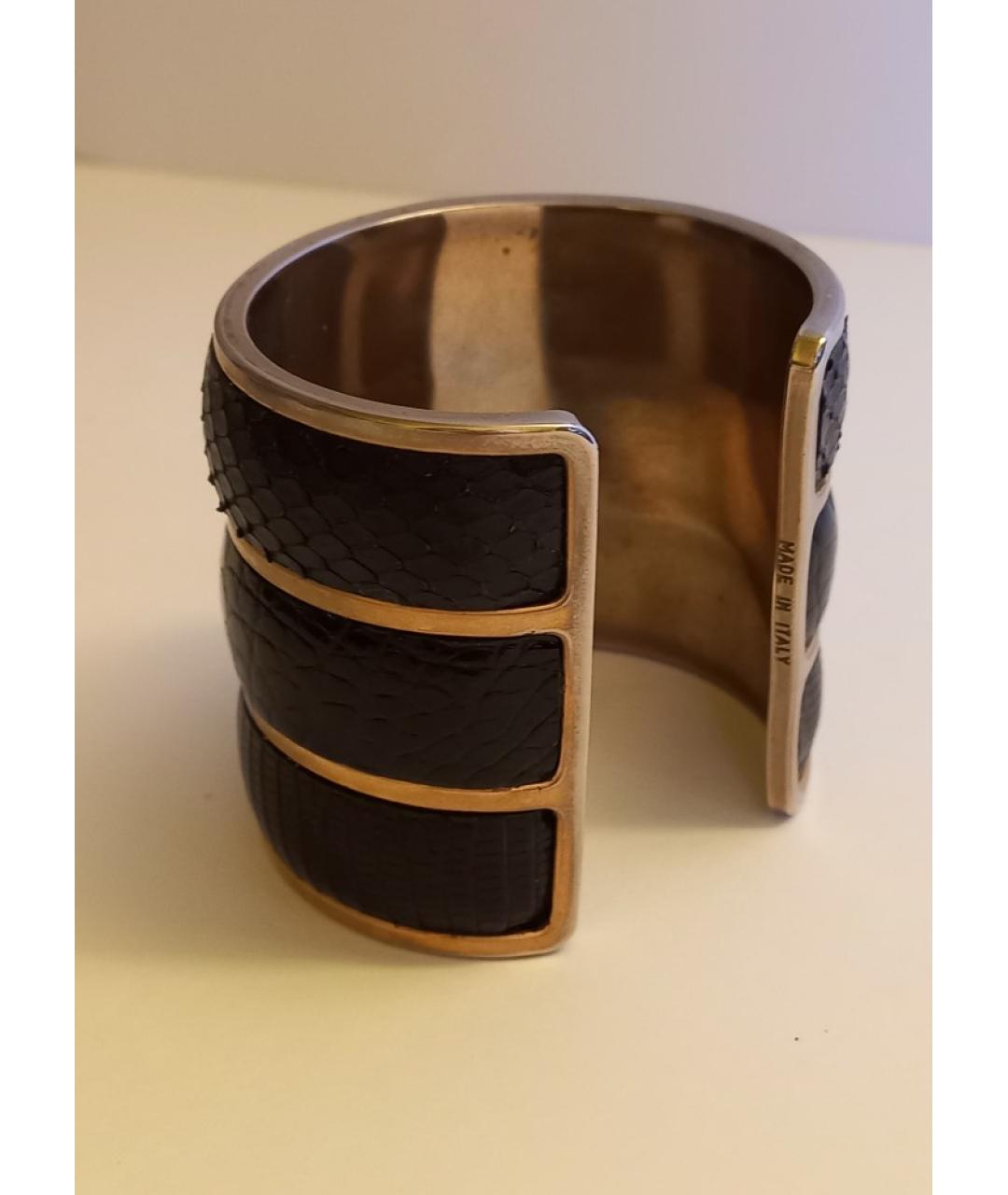 SAINT LAURENT Черный кожаный браслет, фото 3