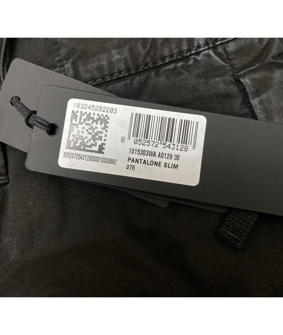 STONE ISLAND Черные хлопковые повседневные брюки, фото 3