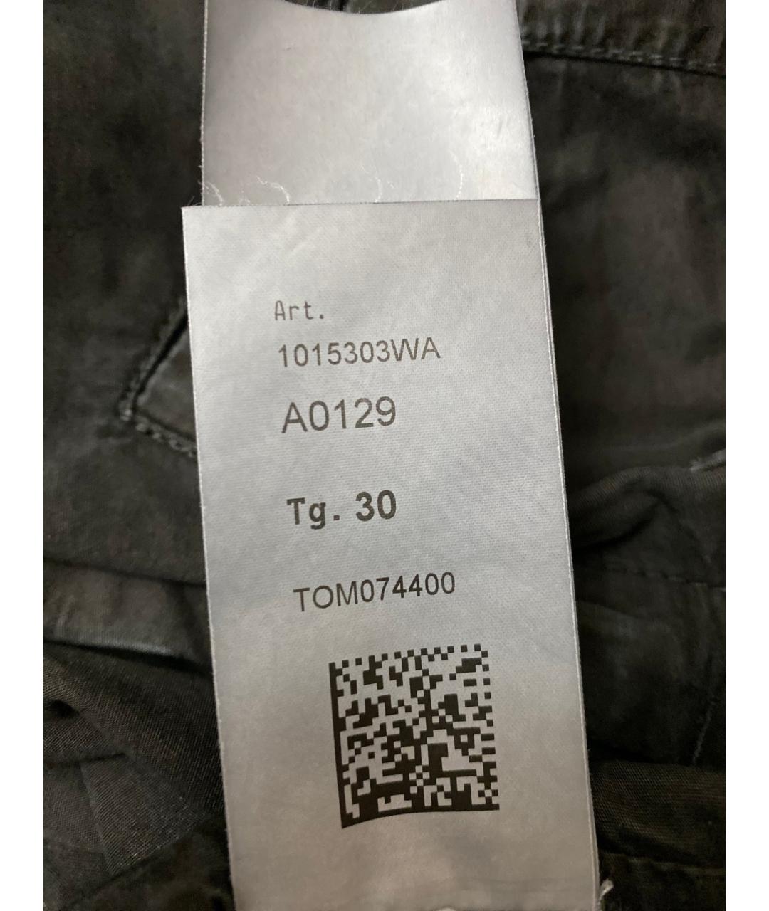 STONE ISLAND Черные хлопковые повседневные брюки, фото 7