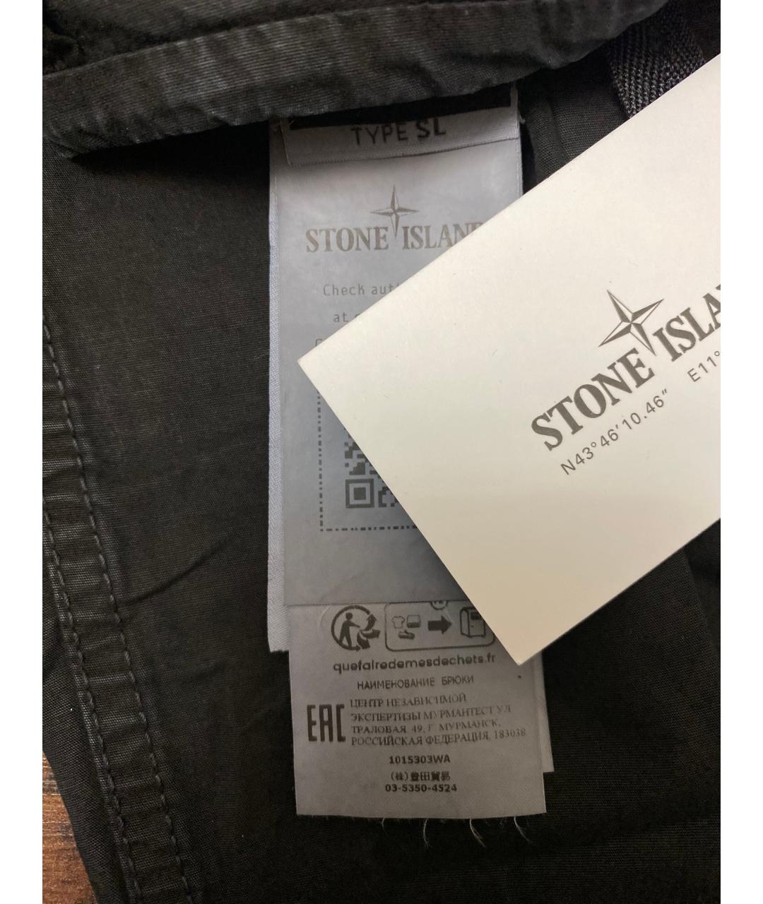 STONE ISLAND Черные хлопковые повседневные брюки, фото 5