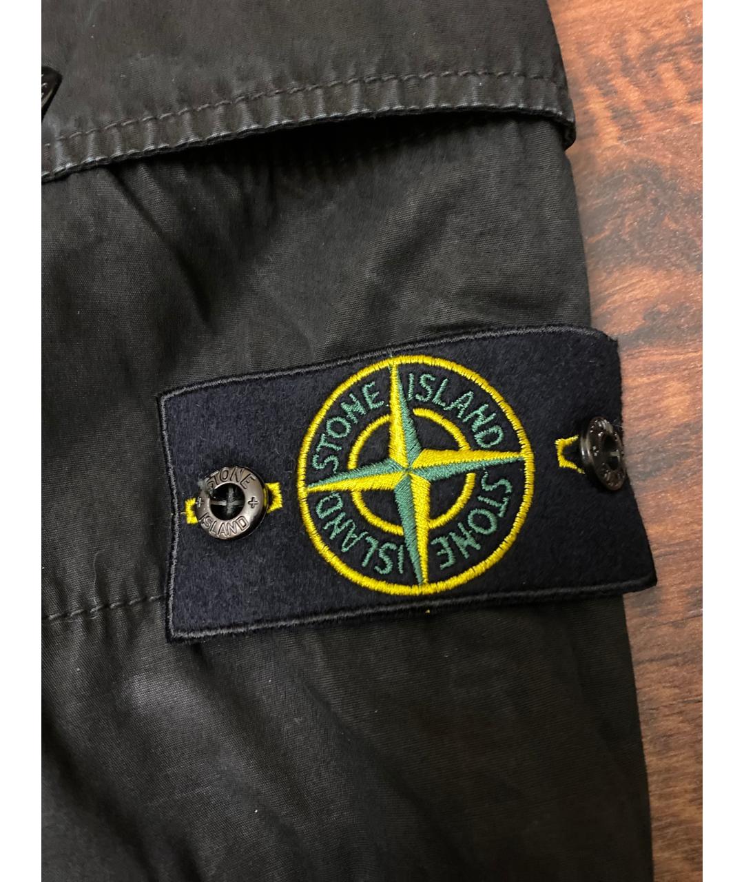 STONE ISLAND Черные хлопковые повседневные брюки, фото 4