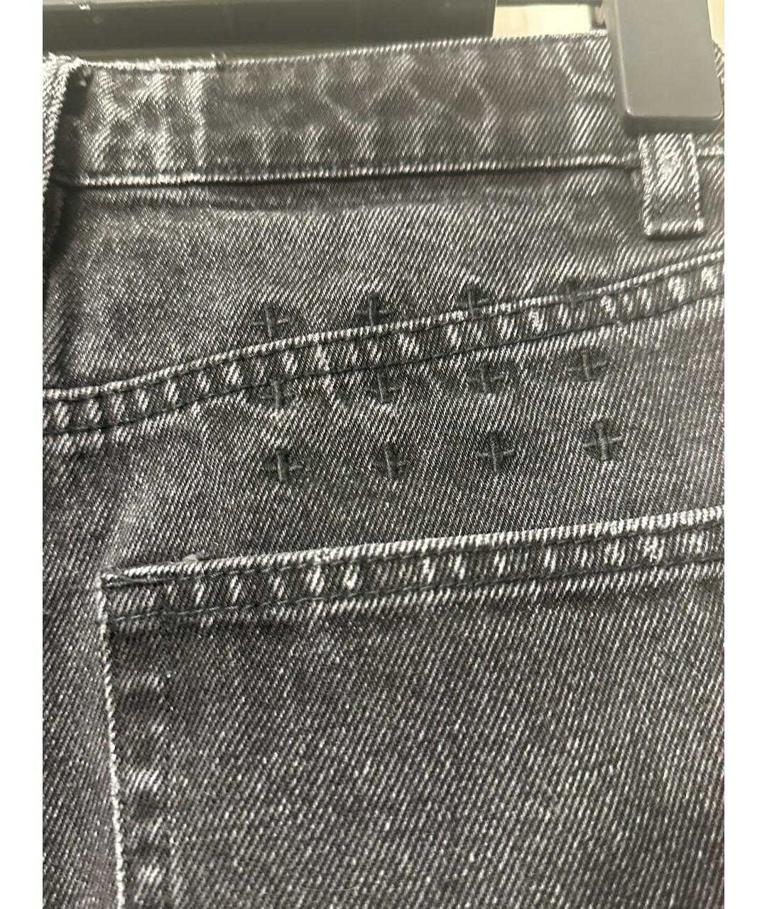 KSUBI Черные хлопко-кашемировые прямые джинсы, фото 4