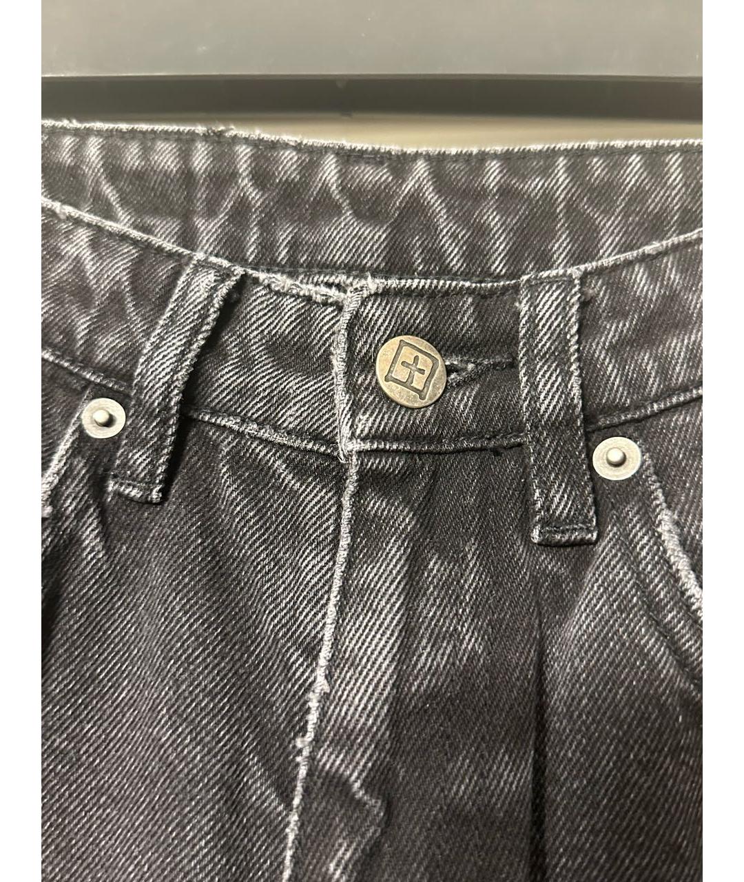 KSUBI Черные хлопко-кашемировые прямые джинсы, фото 3