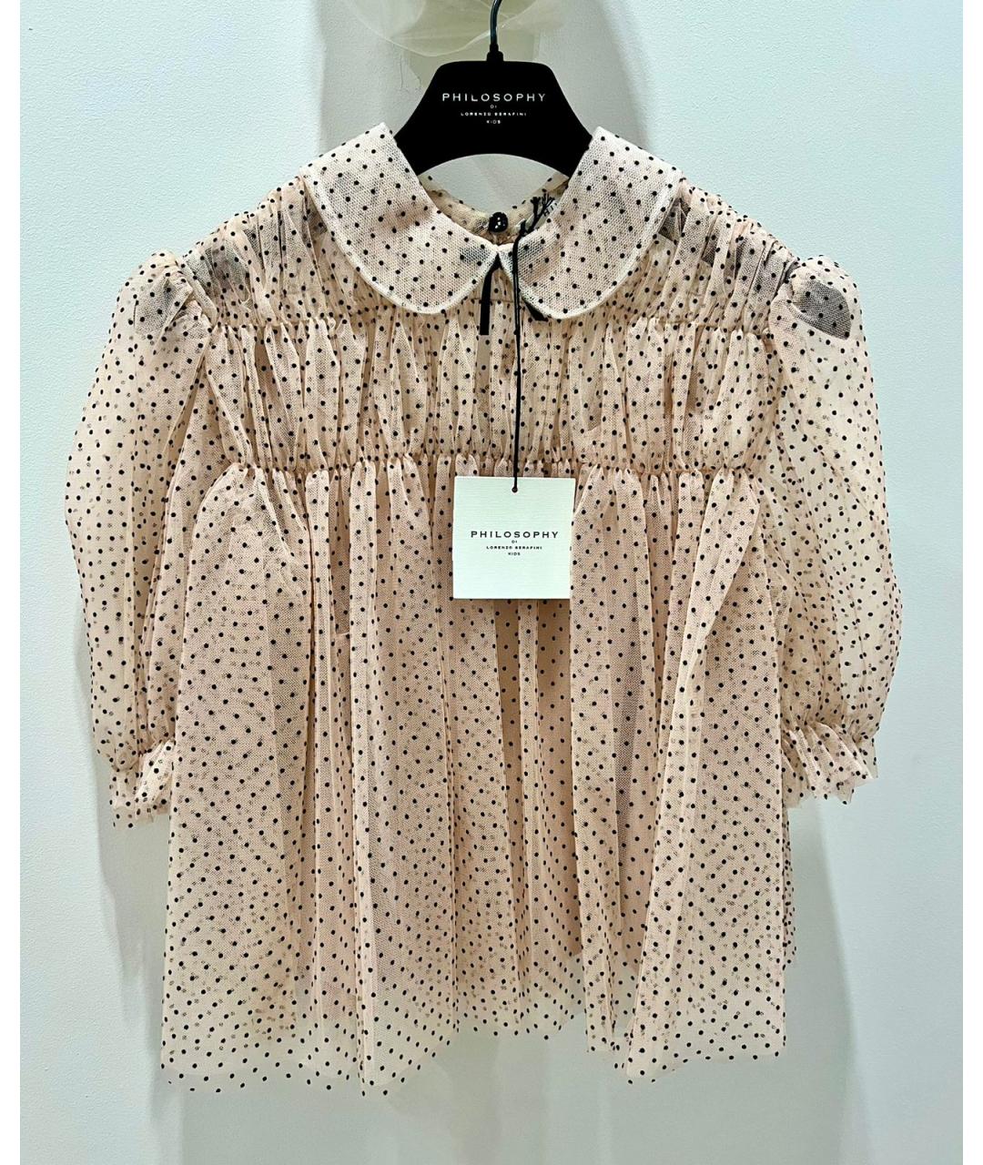 PHILOSOPHY DI LORENZO SERAFINI Бежевая вискозная рубашка/блузка, фото 10