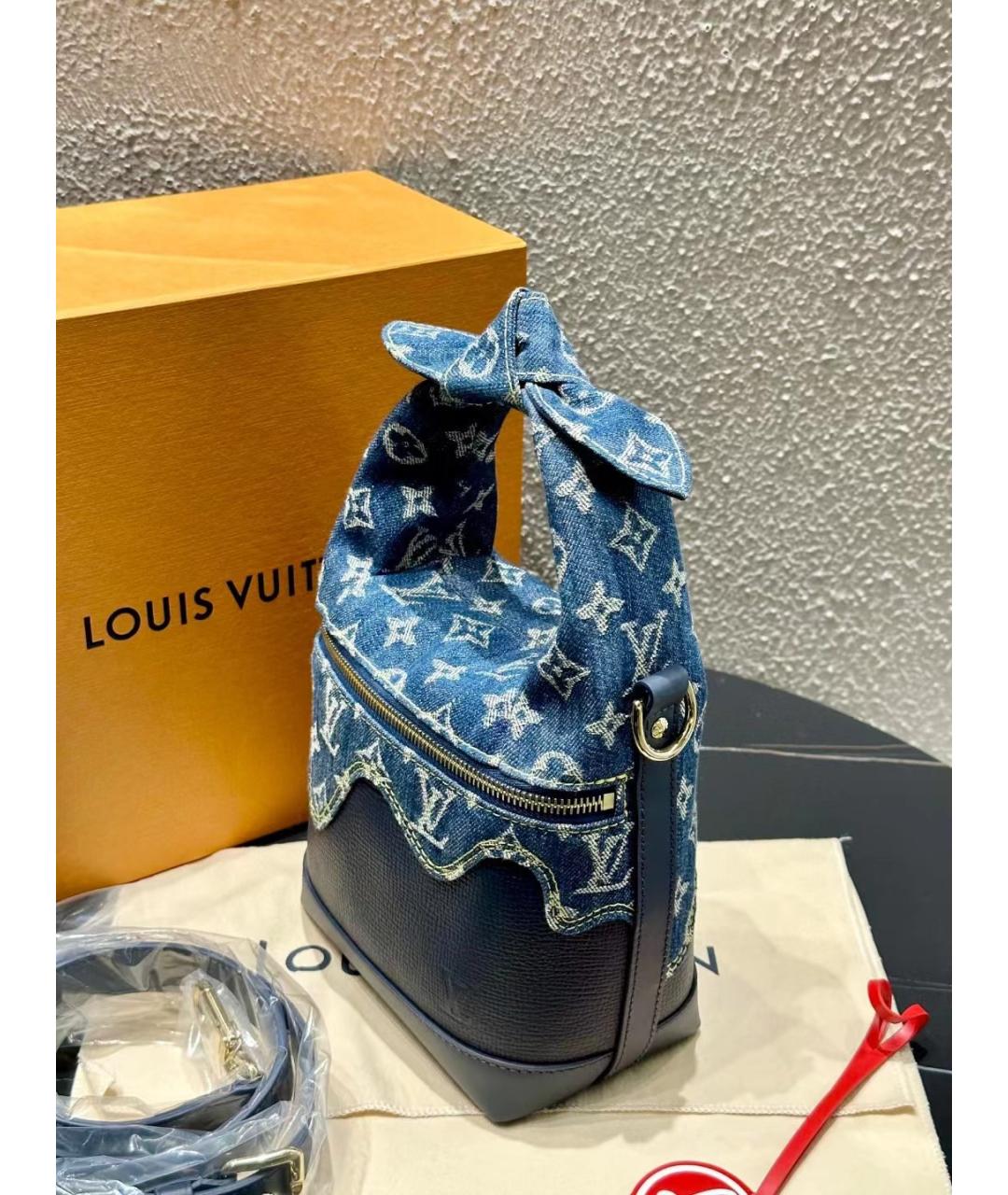 LOUIS VUITTON Голубая деним сумка через плечо, фото 4