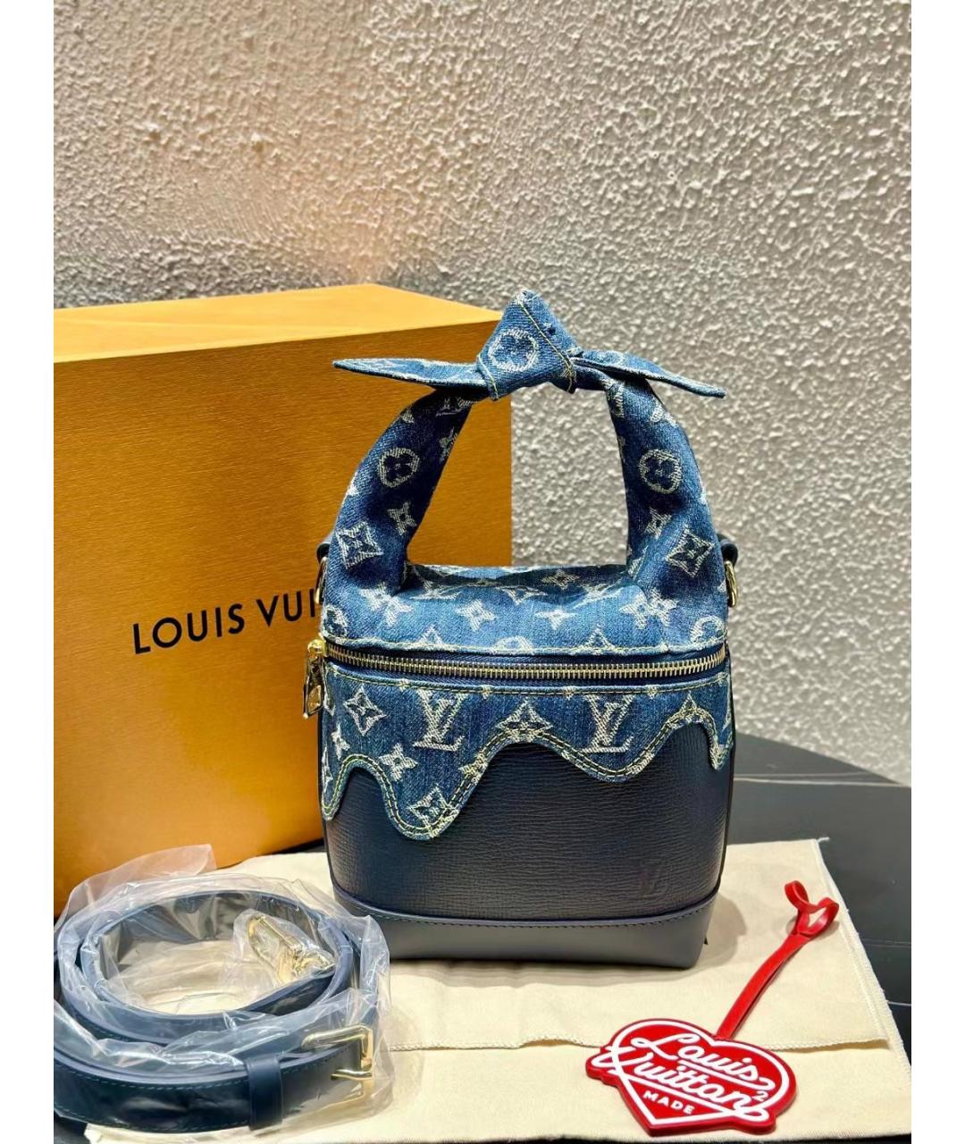 LOUIS VUITTON Голубая деним сумка через плечо, фото 8