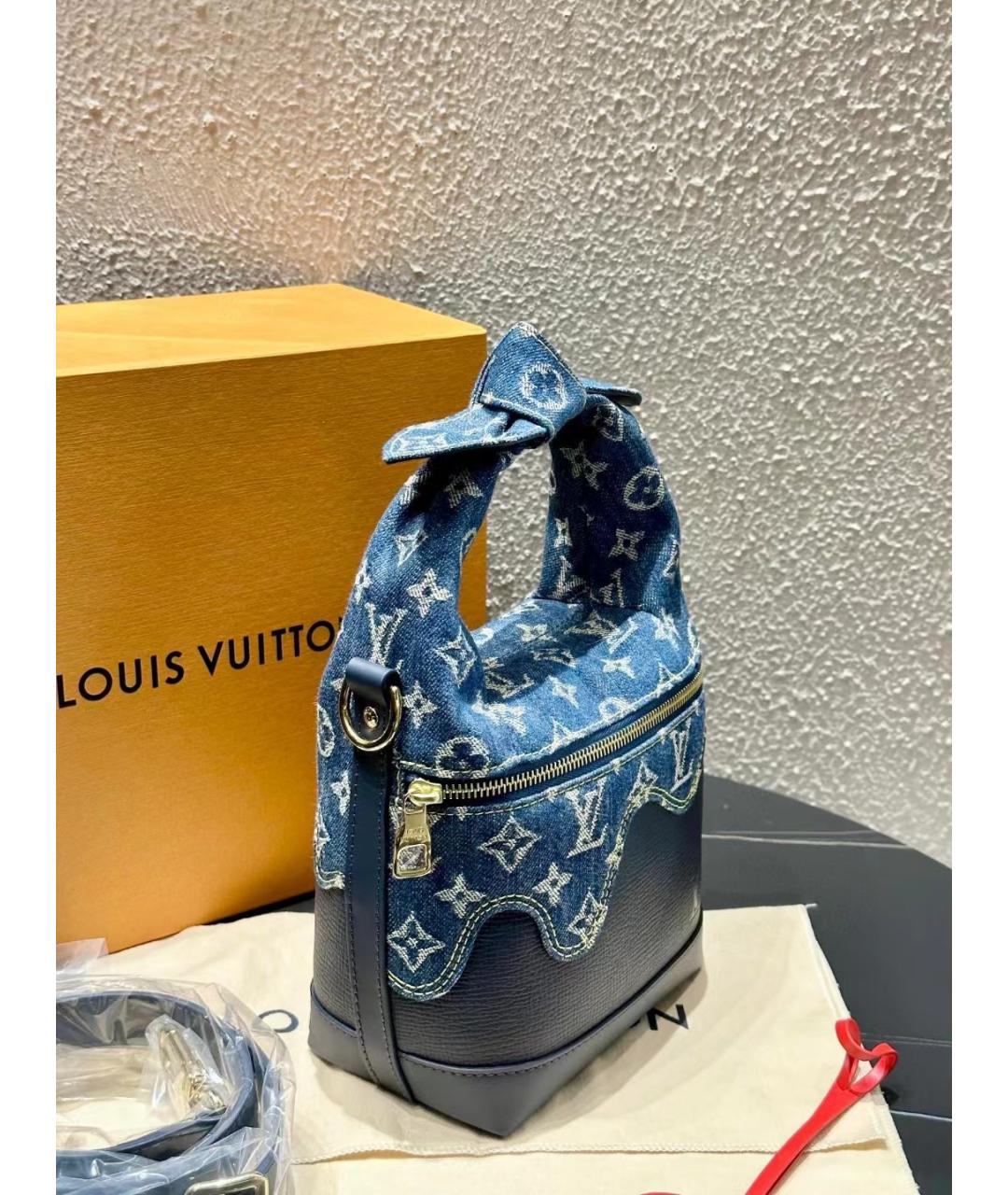 LOUIS VUITTON Голубая деним сумка через плечо, фото 7