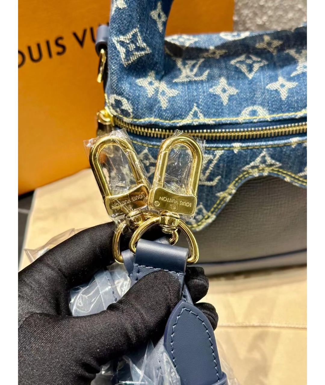 LOUIS VUITTON Голубая деним сумка через плечо, фото 6