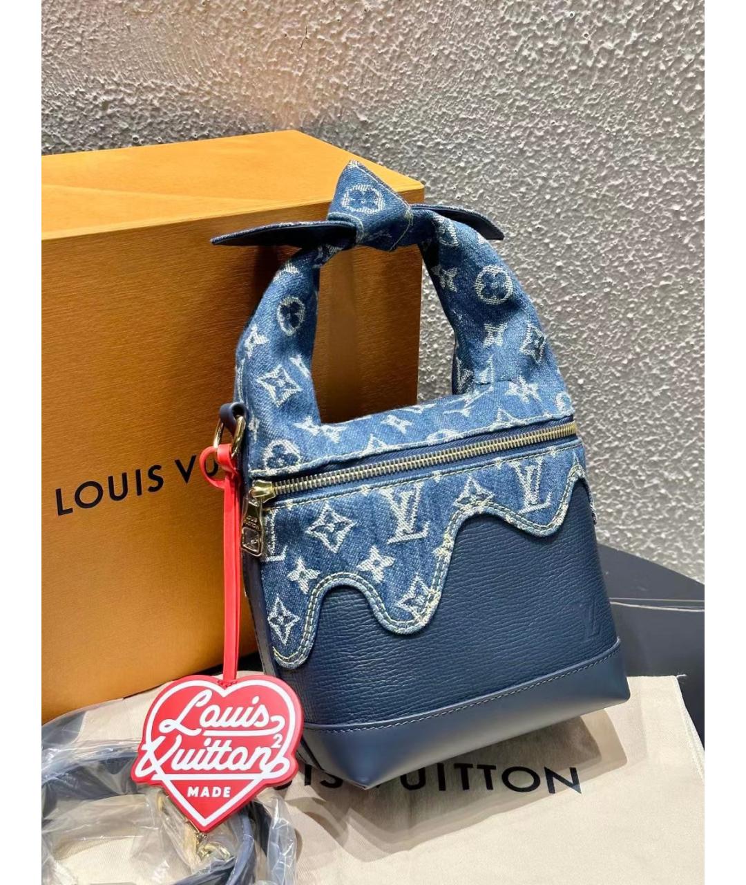 LOUIS VUITTON Голубая деним сумка через плечо, фото 2
