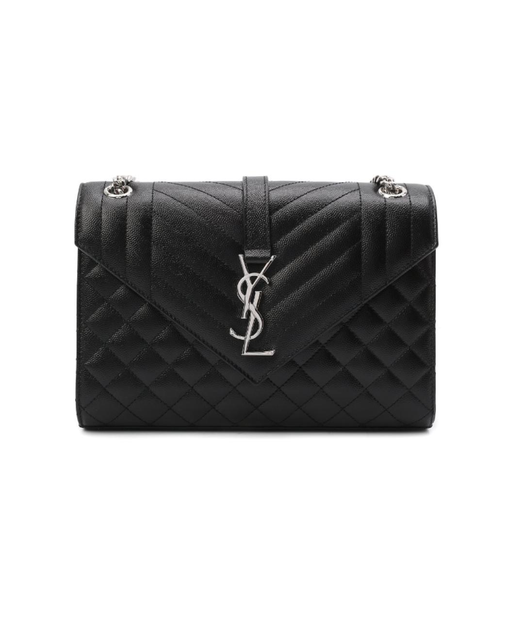 SAINT LAURENT Черная кожаная сумка через плечо, фото 1