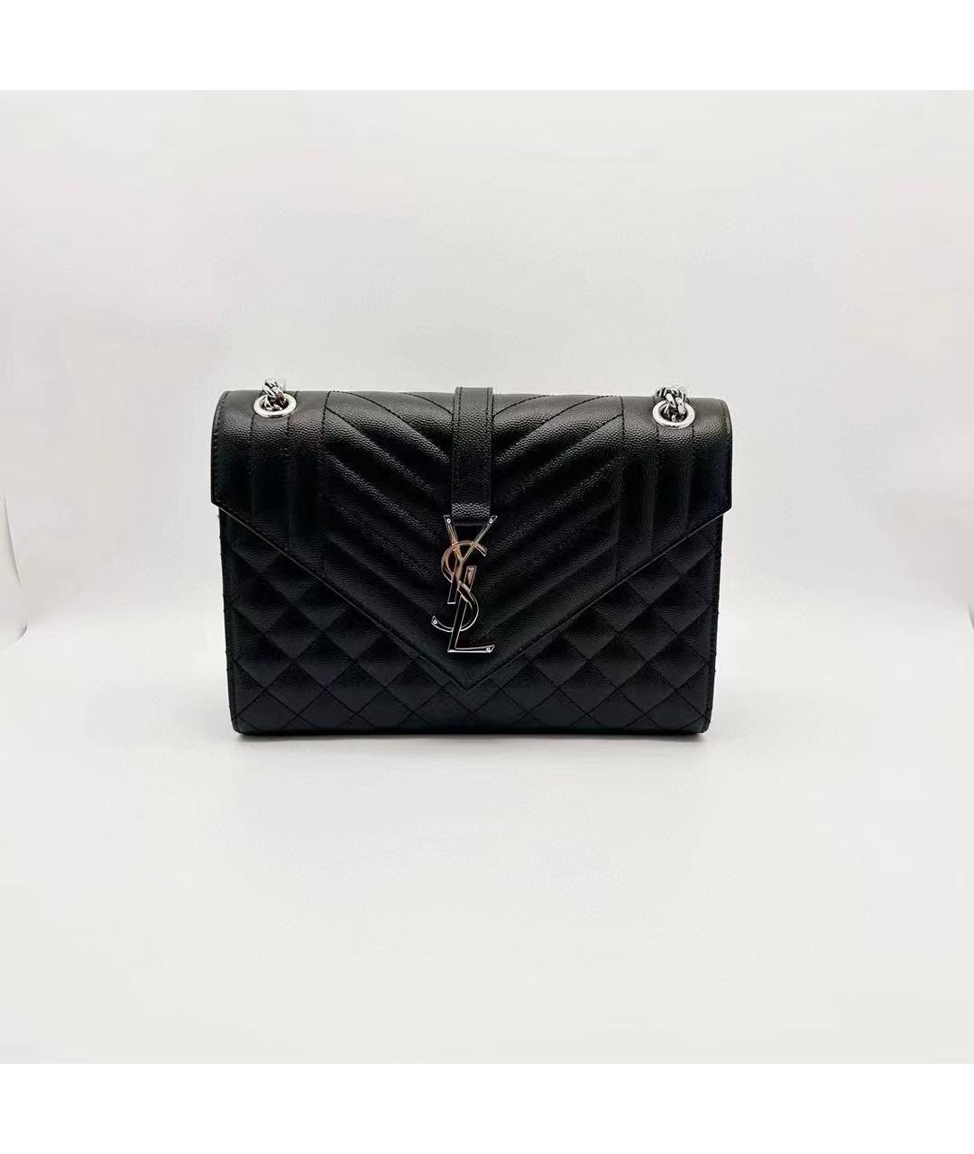 SAINT LAURENT Черная кожаная сумка через плечо, фото 3