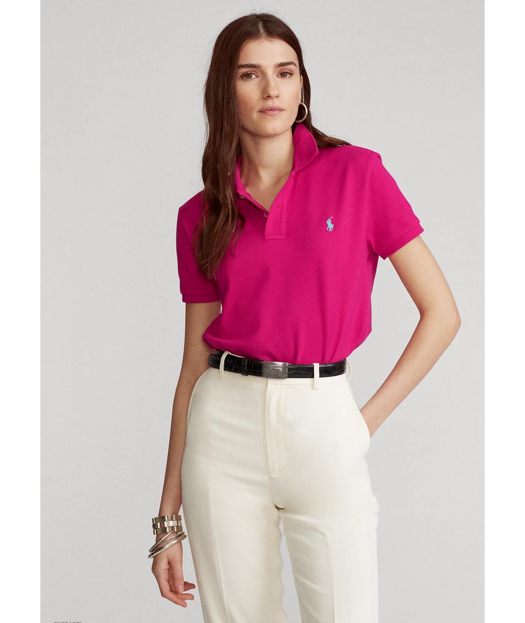 POLO RALPH LAUREN Фиолетовая хлопковая футболка, фото 4
