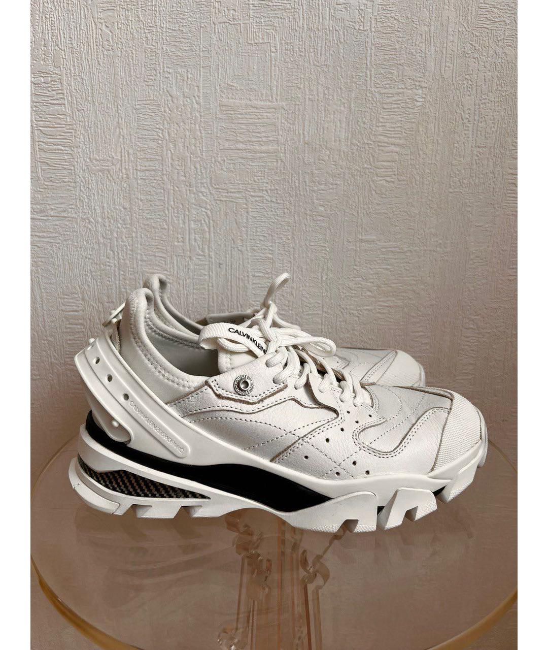 CALVIN KLEIN 205W39NYC Белые кожаные кроссовки, фото 6