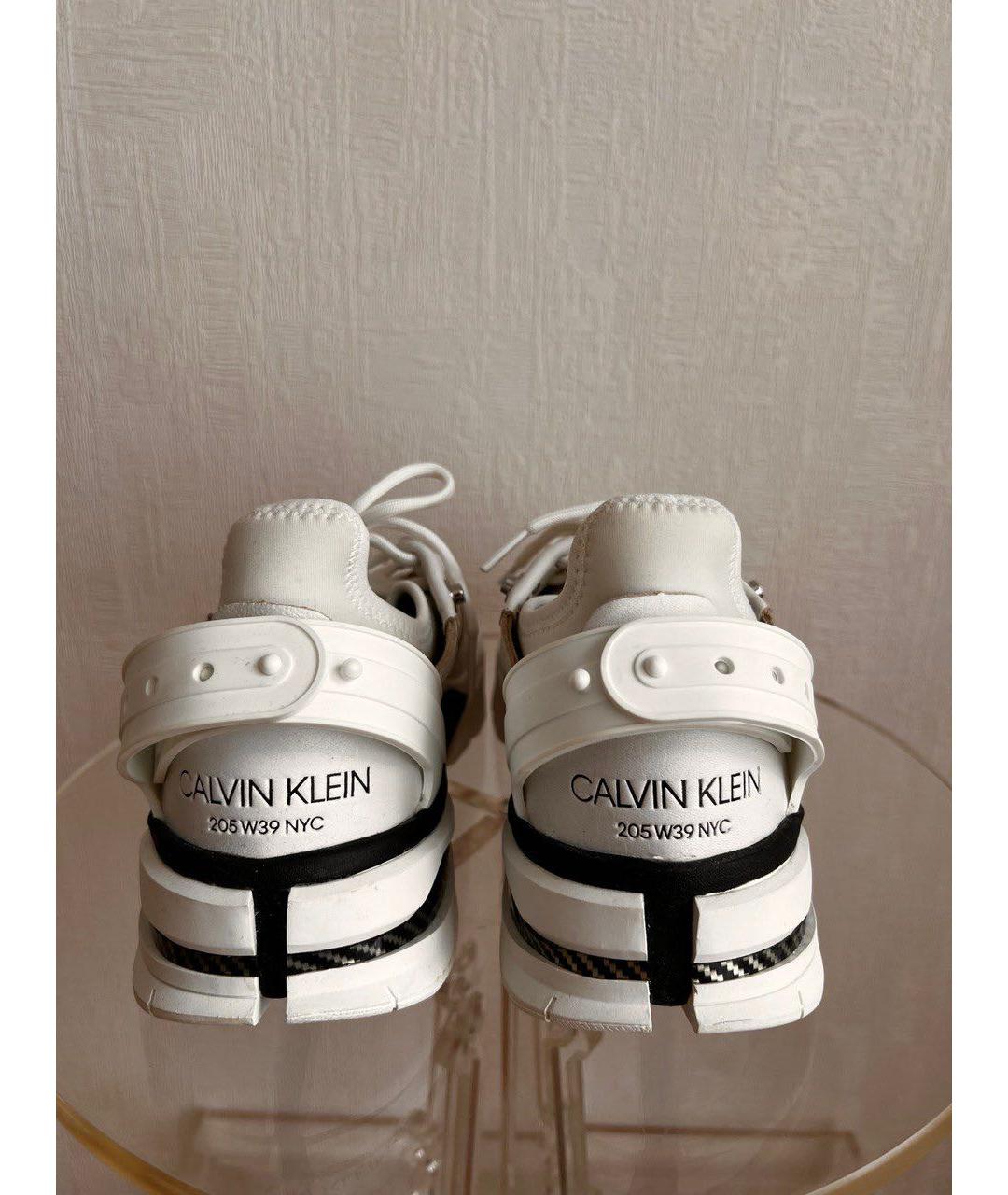 CALVIN KLEIN 205W39NYC Белые кожаные кроссовки, фото 2