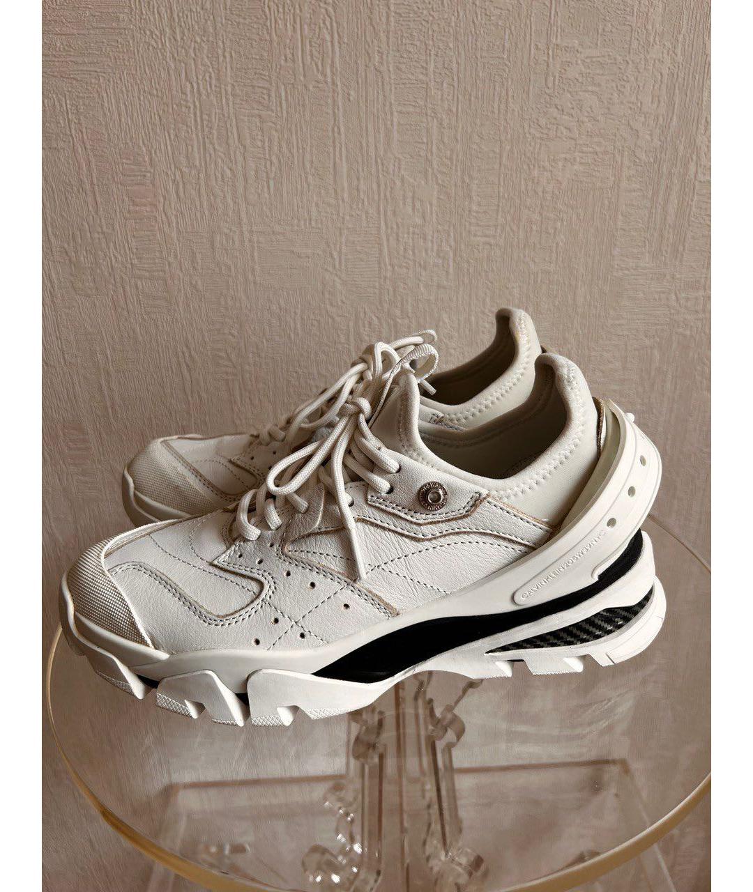 CALVIN KLEIN 205W39NYC Белые кожаные кроссовки, фото 4