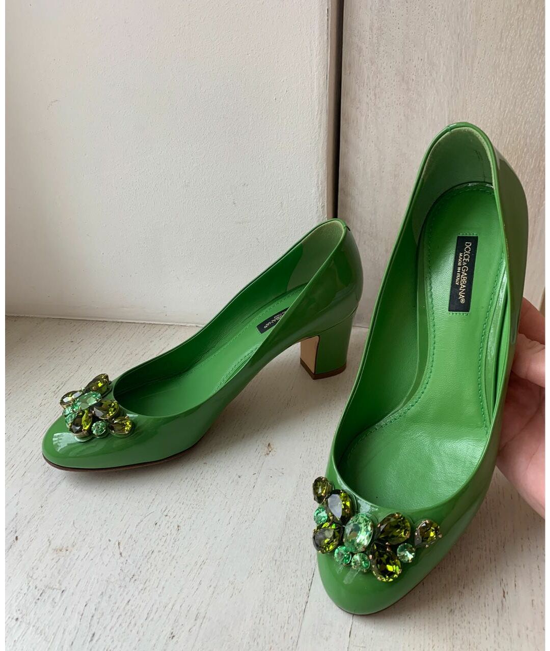 DOLCE&GABBANA Зеленые туфли из лакированной кожи, фото 5