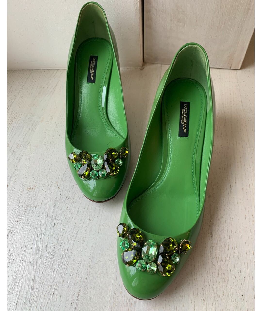DOLCE&GABBANA Зеленые туфли из лакированной кожи, фото 3