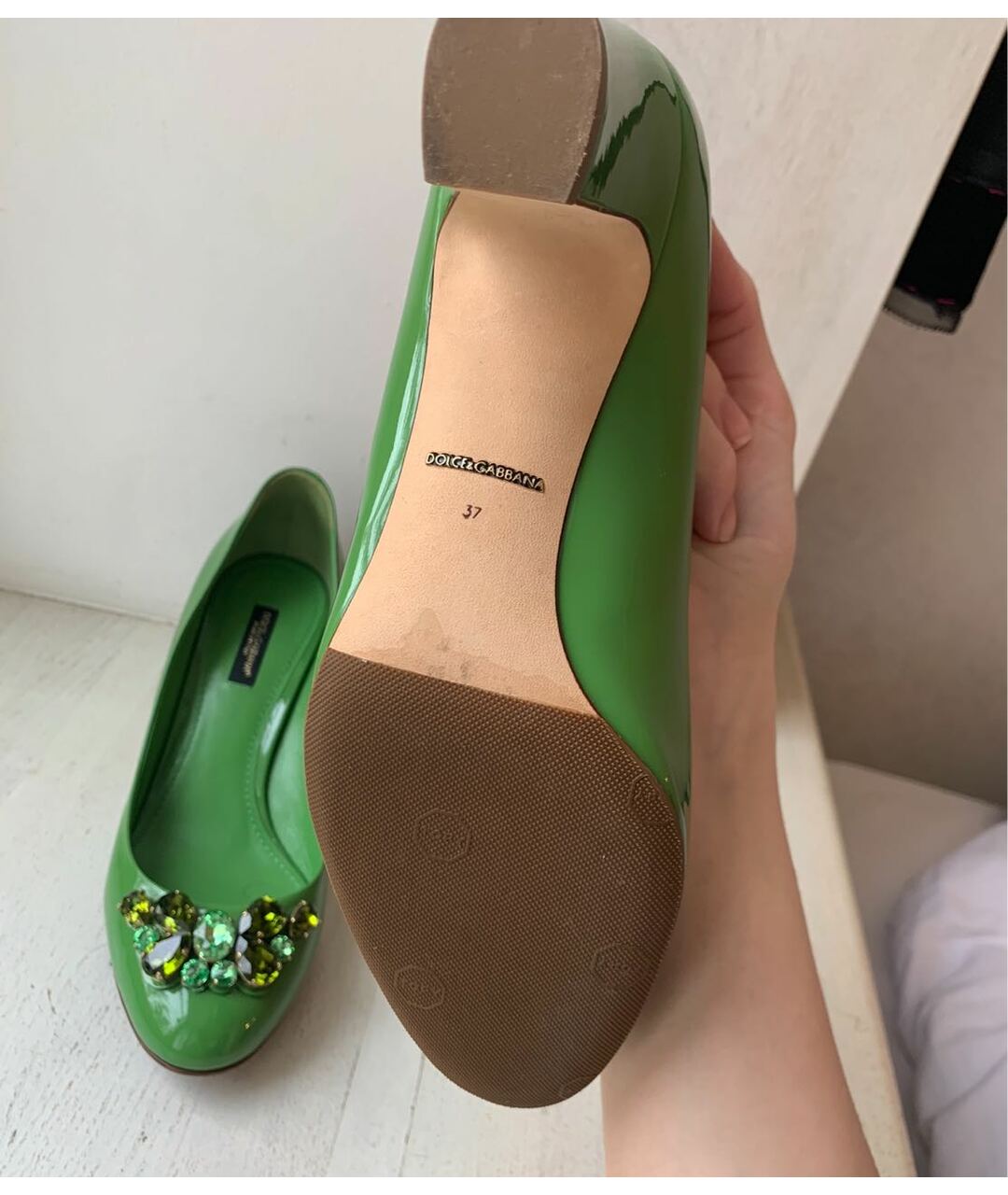 DOLCE&GABBANA Зеленые туфли из лакированной кожи, фото 4