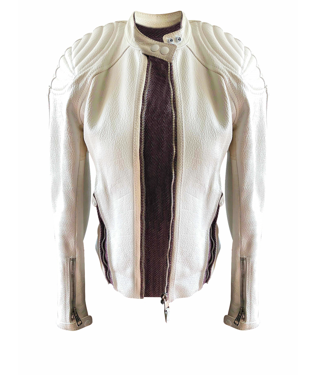 BALENCIAGA Белая кожаная куртка, фото 1