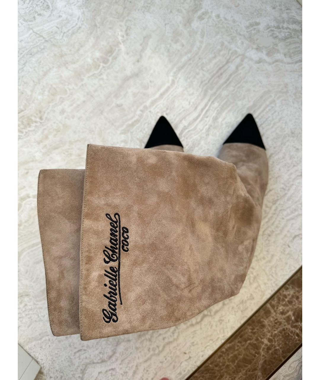 CHANEL Бежевые замшевые сапоги, фото 2