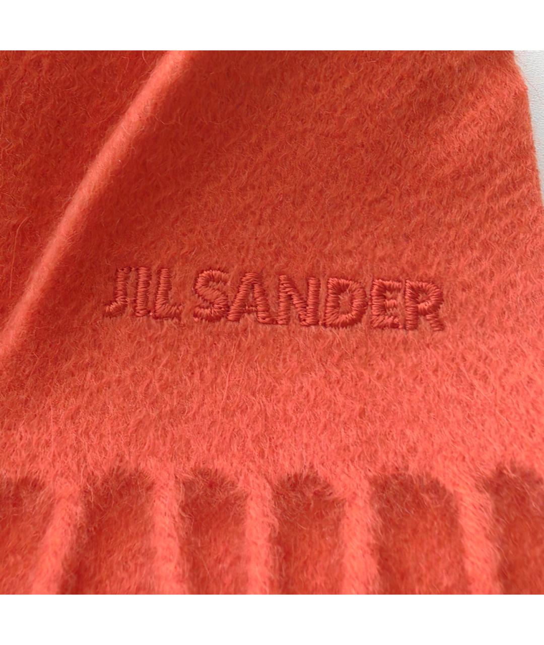 JIL SANDER Оранжевый кашемировый шарф, фото 2