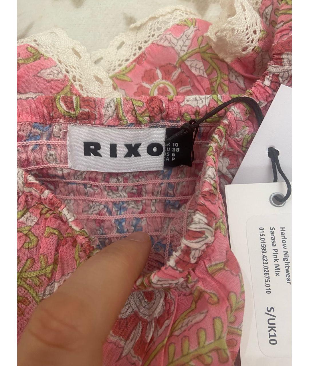 RIXO LONDON Розовое хлопковое повседневное платье, фото 4