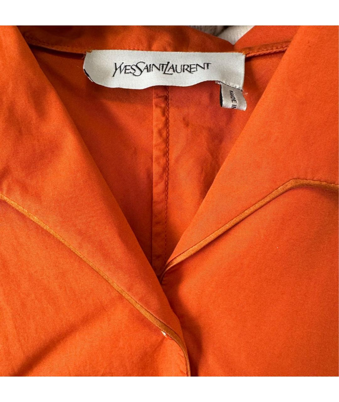 SAINT LAURENT Оранжевая хлопковая блузы, фото 5