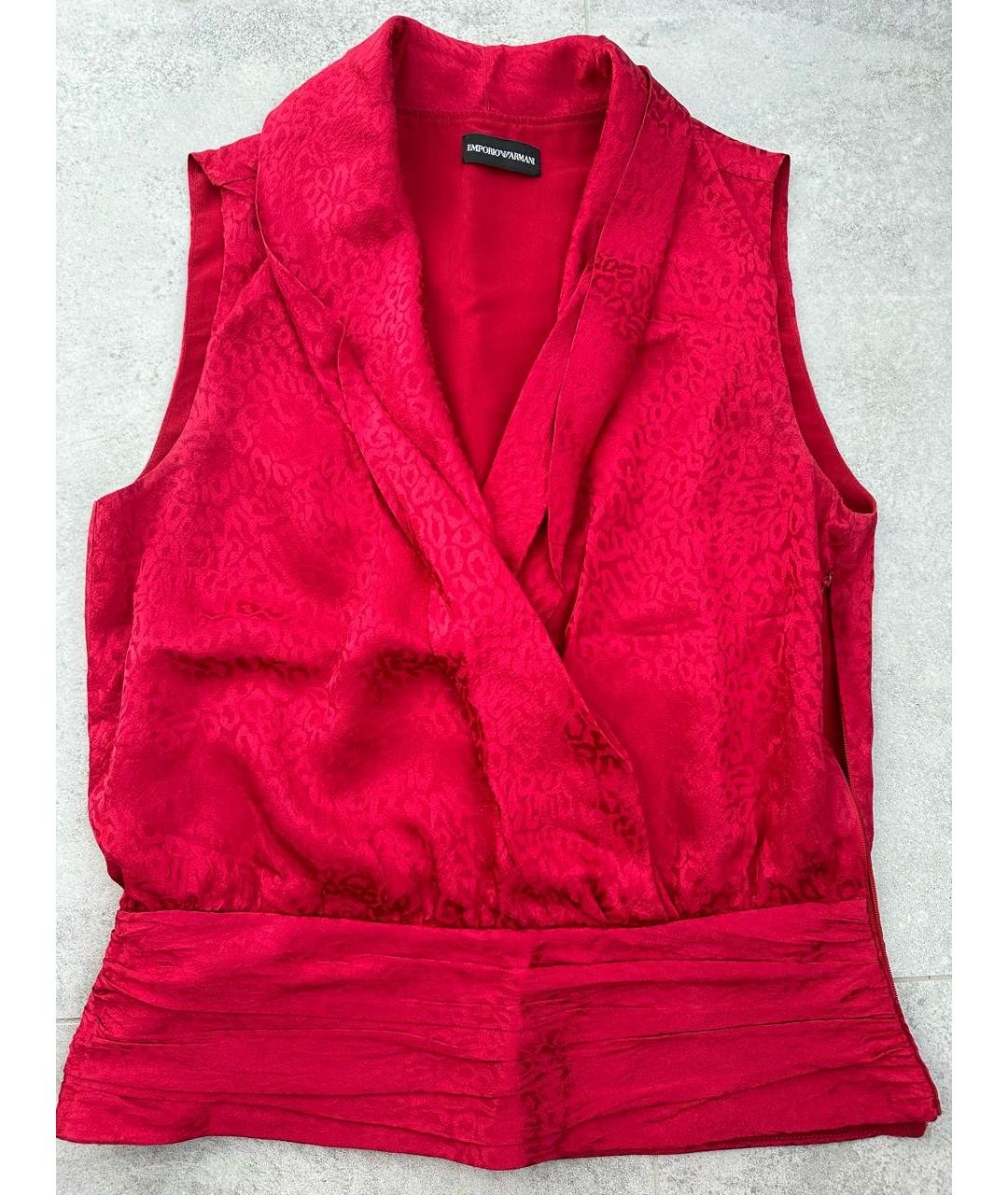EMPORIO ARMANI Бордовая шелковая блузы, фото 5