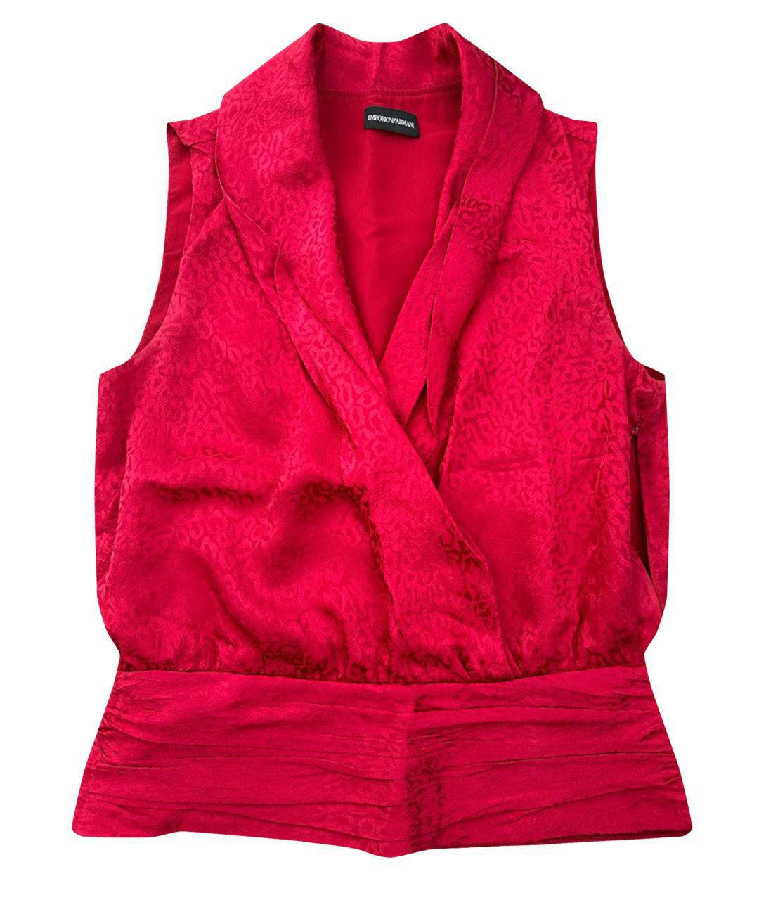 EMPORIO ARMANI Бордовая шелковая блузы, фото 1