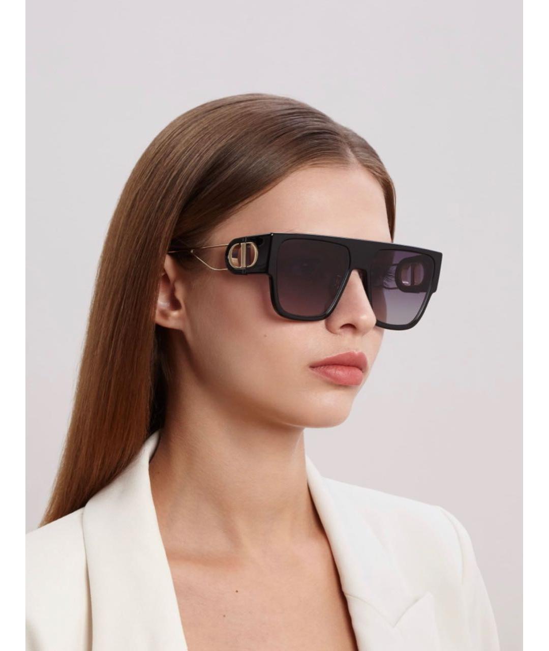 CHRISTIAN DIOR Черные металлические солнцезащитные очки, фото 3