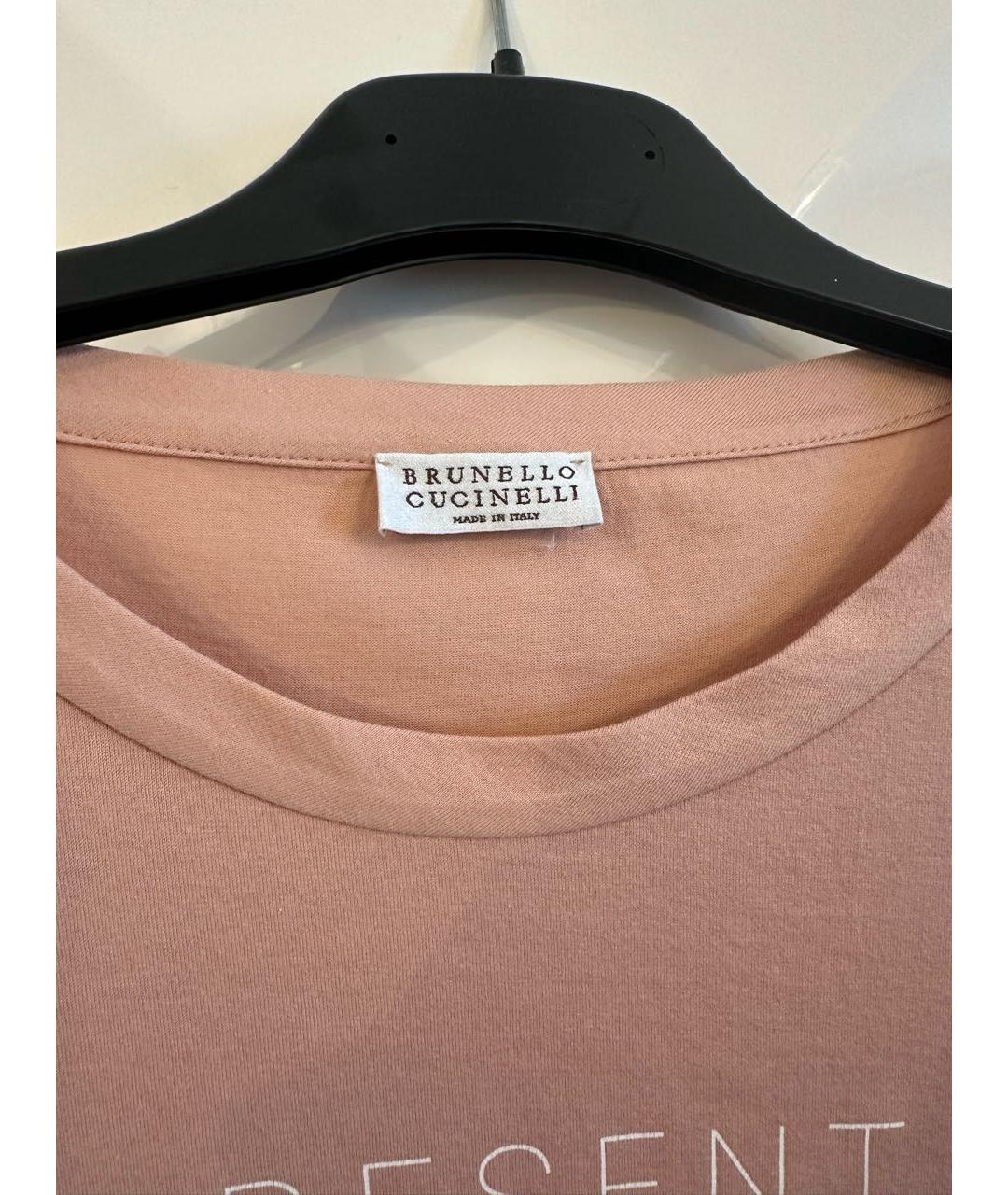 BRUNELLO CUCINELLI Розовая хлопковая футболка, фото 3