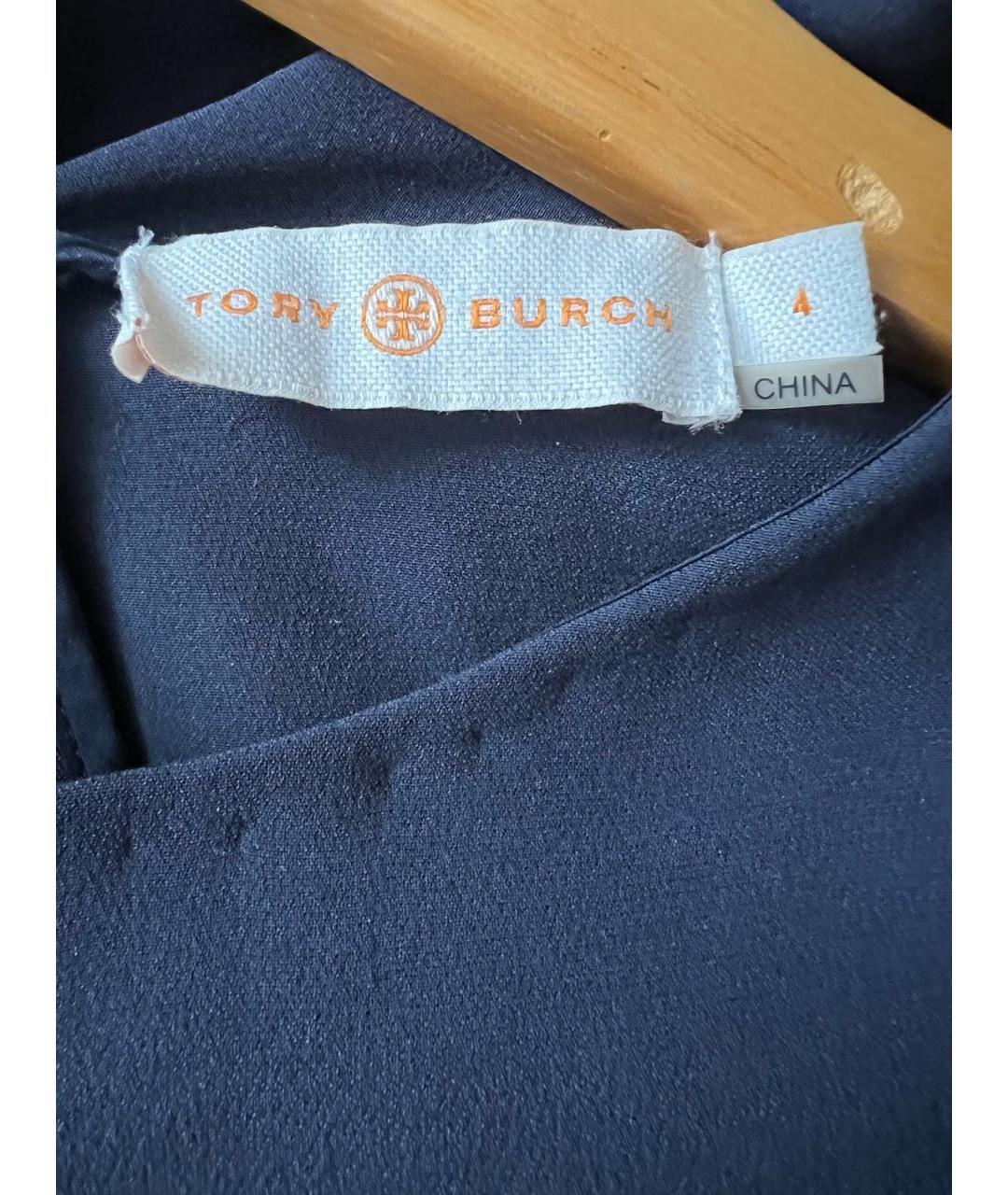 TORY BURCH Темно-синяя шелковая блузы, фото 6