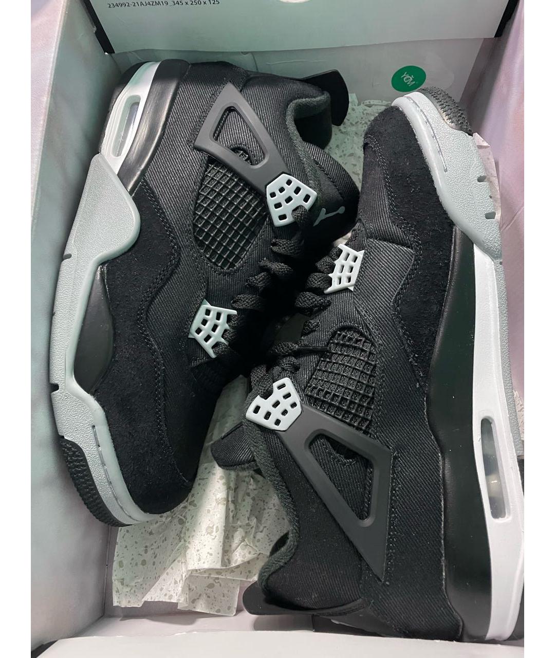 JORDAN Черные текстильные высокие кроссовки / кеды, фото 2