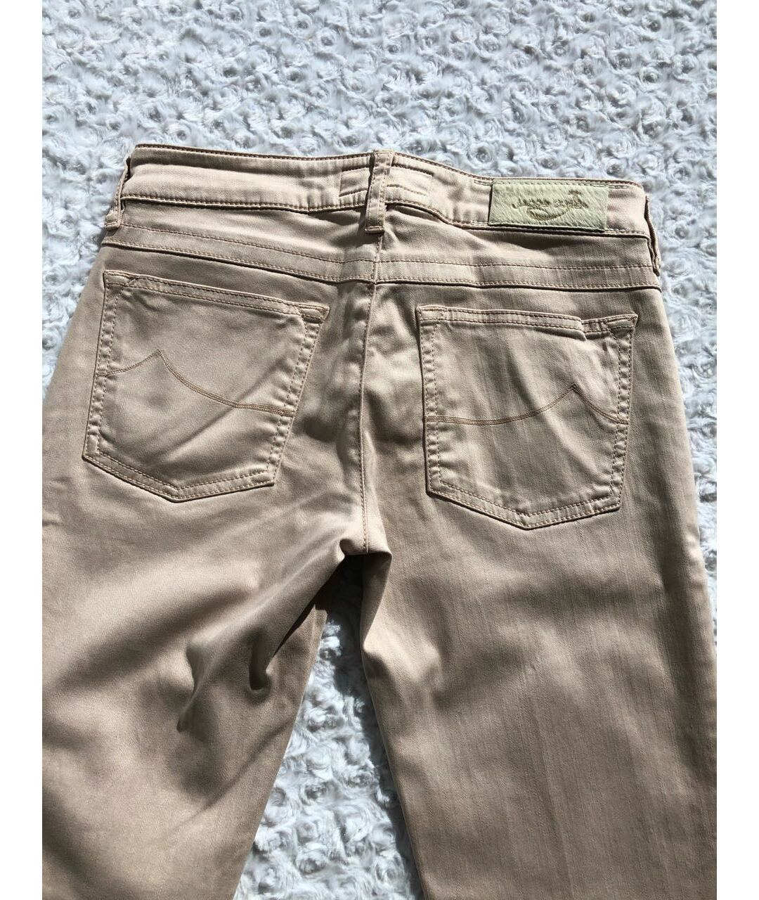 JACOB COHEN Бежевые хлопко-эластановые джинсы слим, фото 5