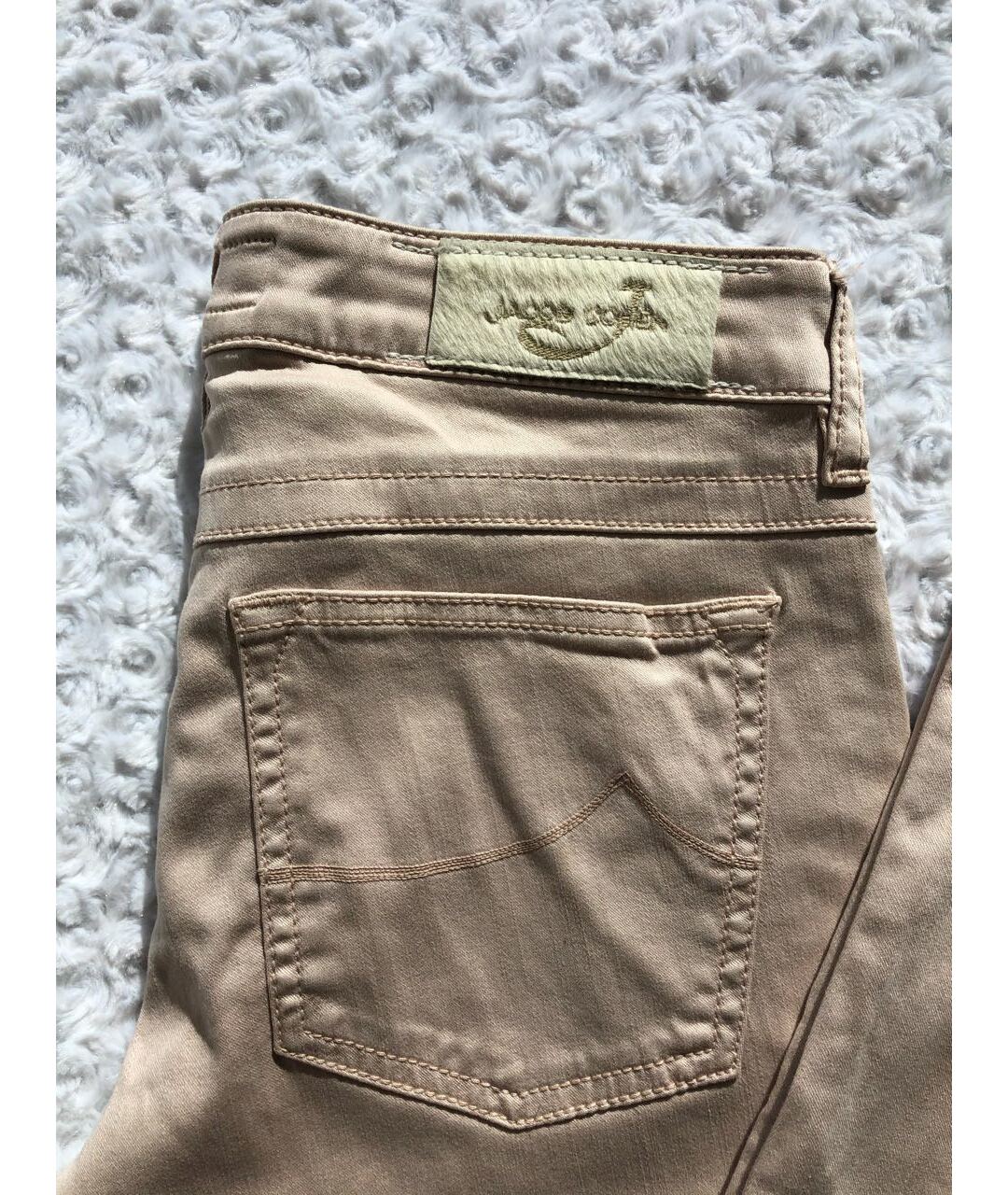 JACOB COHEN Бежевые хлопко-эластановые джинсы слим, фото 3