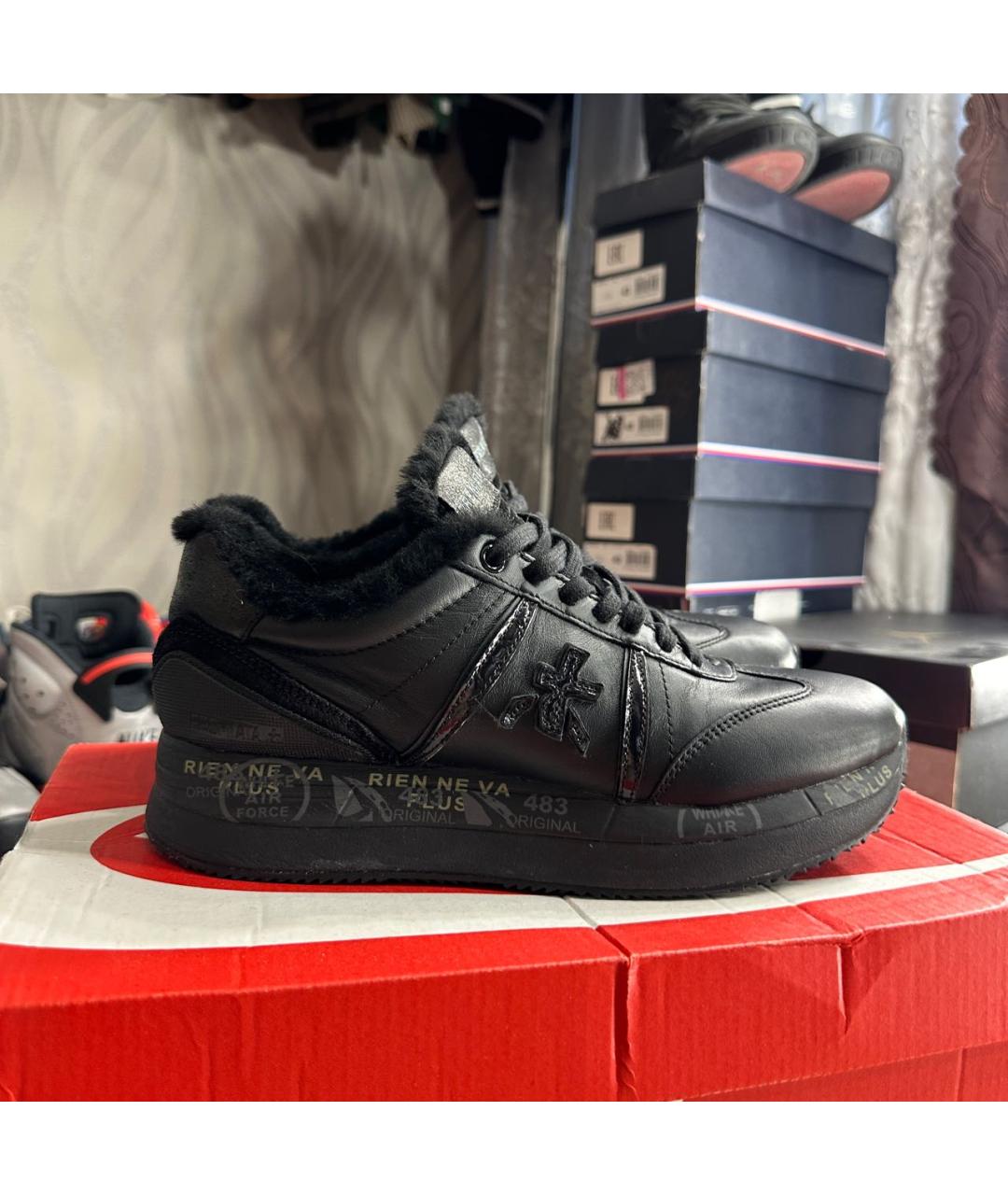 PREMIATA Черные кожаные кроссовки, фото 8