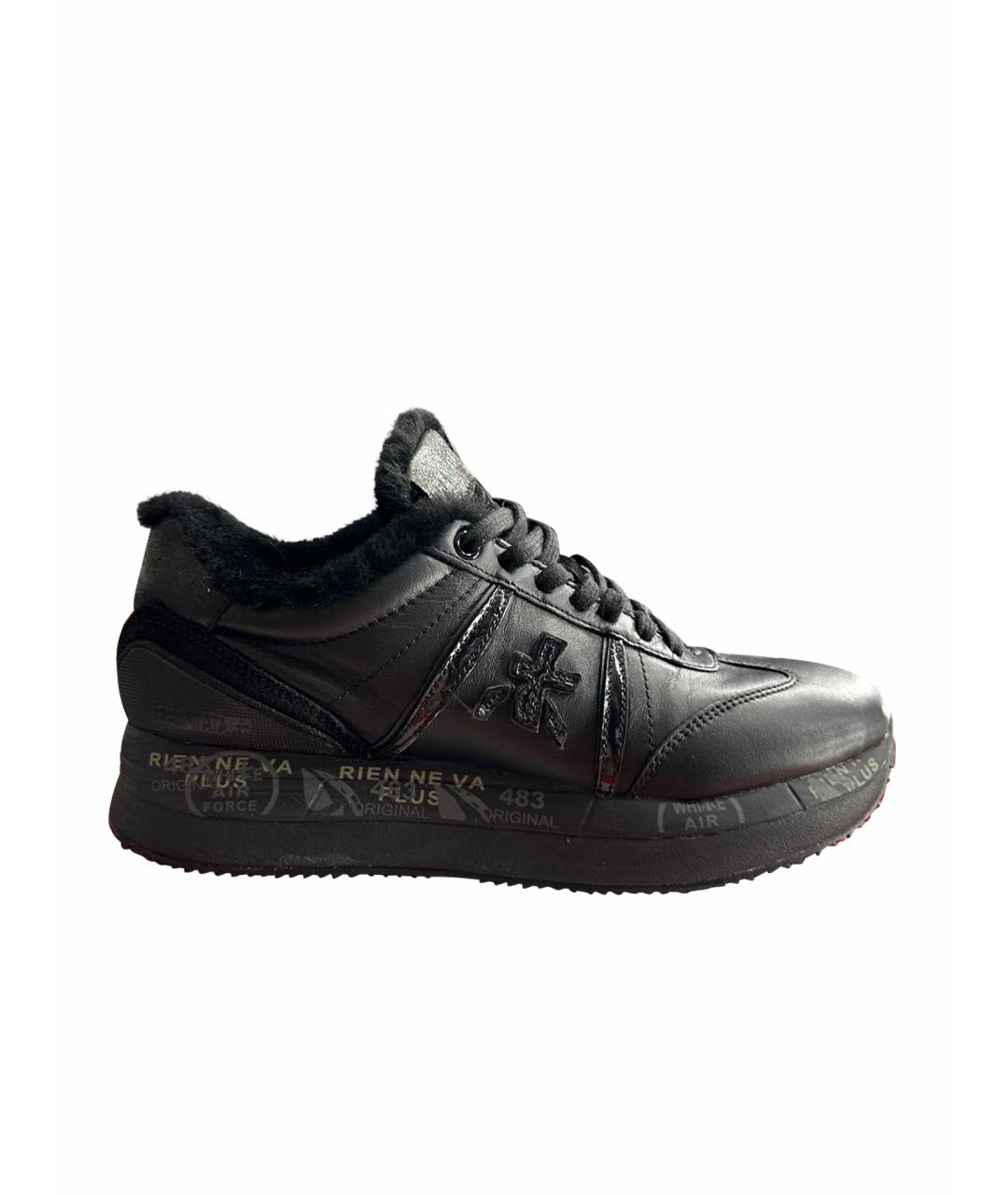 PREMIATA Черные кожаные кроссовки, фото 1